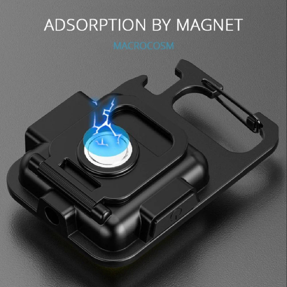 Super Bright Mini COB Keychain Portable Light Flashlight Charging Lamp Camping Lights with Magnet 4 Lighting Modes Forwork Light