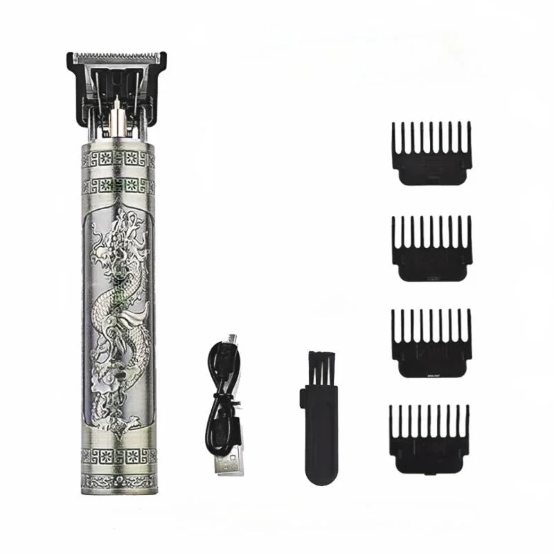 High-Power Electric Clippers Designed for Barbershops, Ideal for Shaving and Trimming with USB Charging.