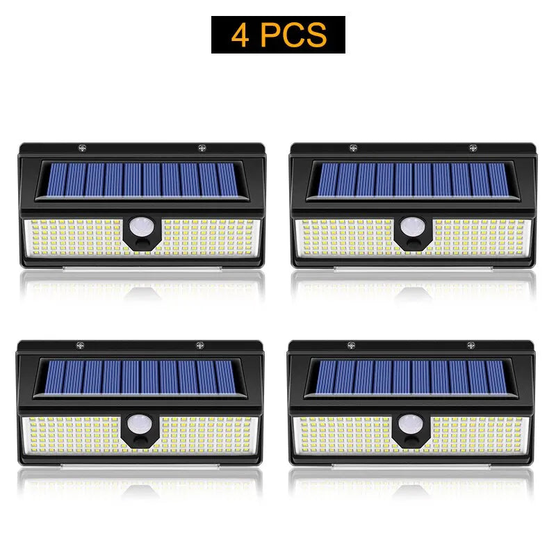 190Led Solar Led Light Outdoor Garden Decoration Wall Lamp with 4 Mode IP65 Waterproof Solar Motion Sensor Light for Yard Door