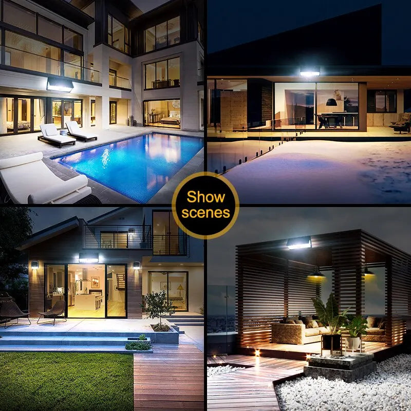 190Led Solar Led Light Outdoor Garden Decoration Wall Lamp with 4 Mode IP65 Waterproof Solar Motion Sensor Light for Yard Door