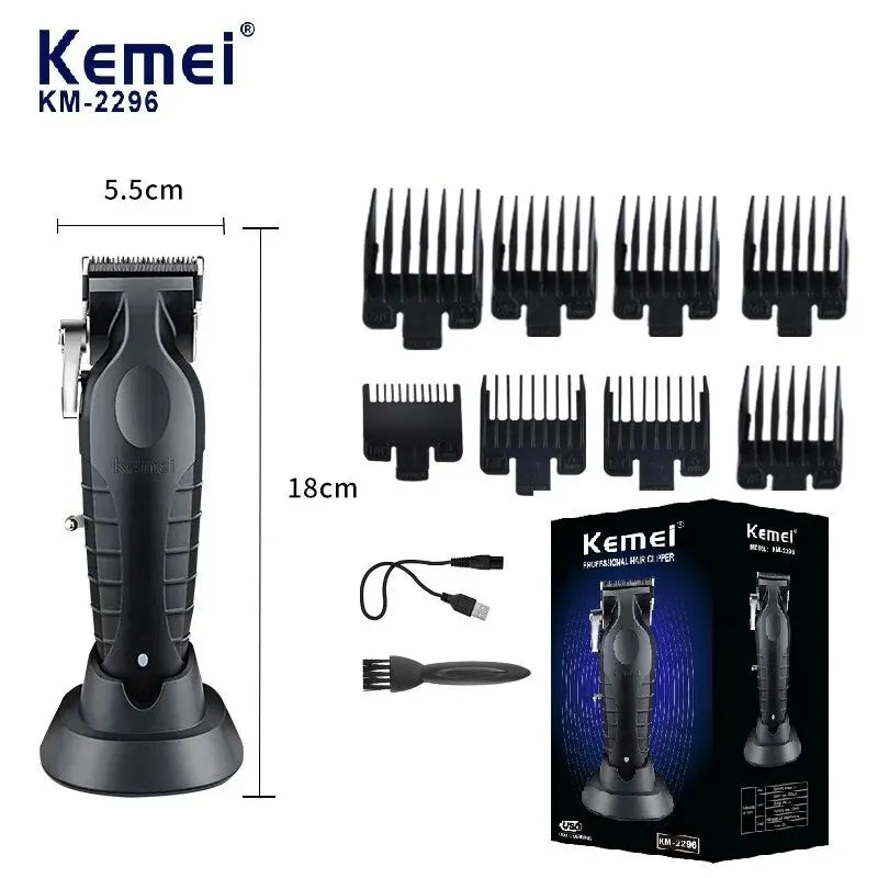 Professional Hair Clippers for Men Cord/Cordless Hair Cutting Kits Hair Beard Trimmer T Blade Barber Clippers KM-2296