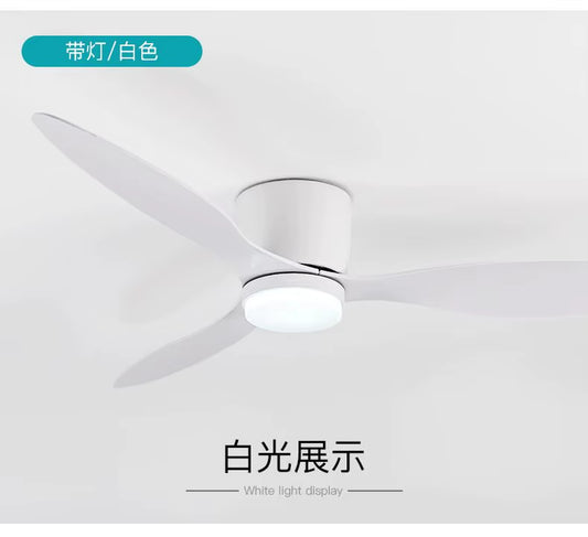 42 52 Inch Ceiling Fans with Lights Led 3 Color 6 Speeds DC Motor Fans Remote Control Low Floor Decorative Fans with Lighting