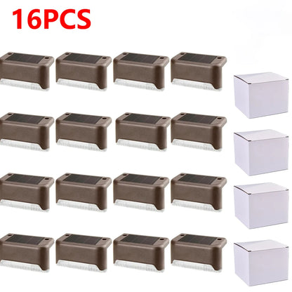 Warm White LED Solar Step Lamp Path Stair Outdoor Garden Lights Waterproof Balcony Light Decoration for Patio Stair Fence Light