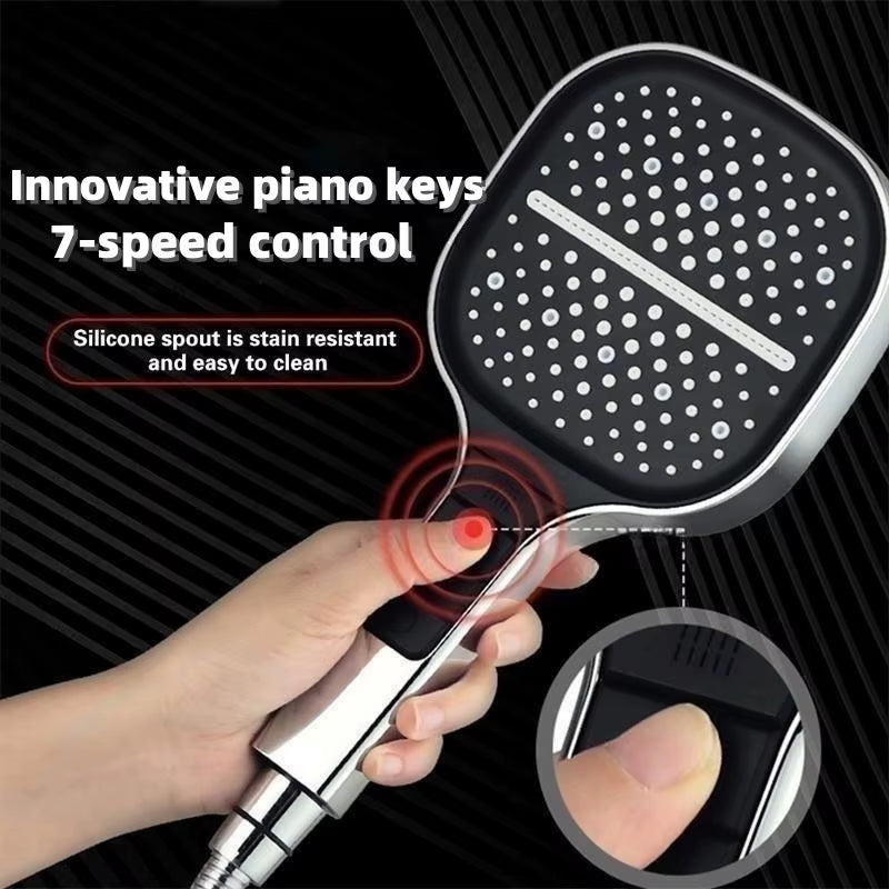 Large Shower Head 7 Modes Adjustable Shower Head Bathroom High-Pressure Water-Saving Shower Mixer Nozzles Bathroom Accessories