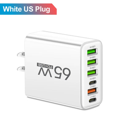 USB Charger 65W Mobile Phone Charger Fast Charging for Xiaomi Samsung Huawei P70 Travel Charger Adaptor for Iphone Quick Charger