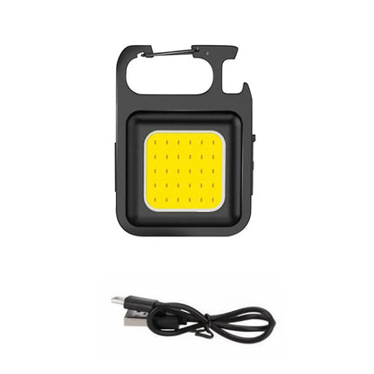 Super Bright Mini COB Keychain Portable Light Flashlight Charging Lamp Camping Lights with Magnet 4 Lighting Modes Forwork Light