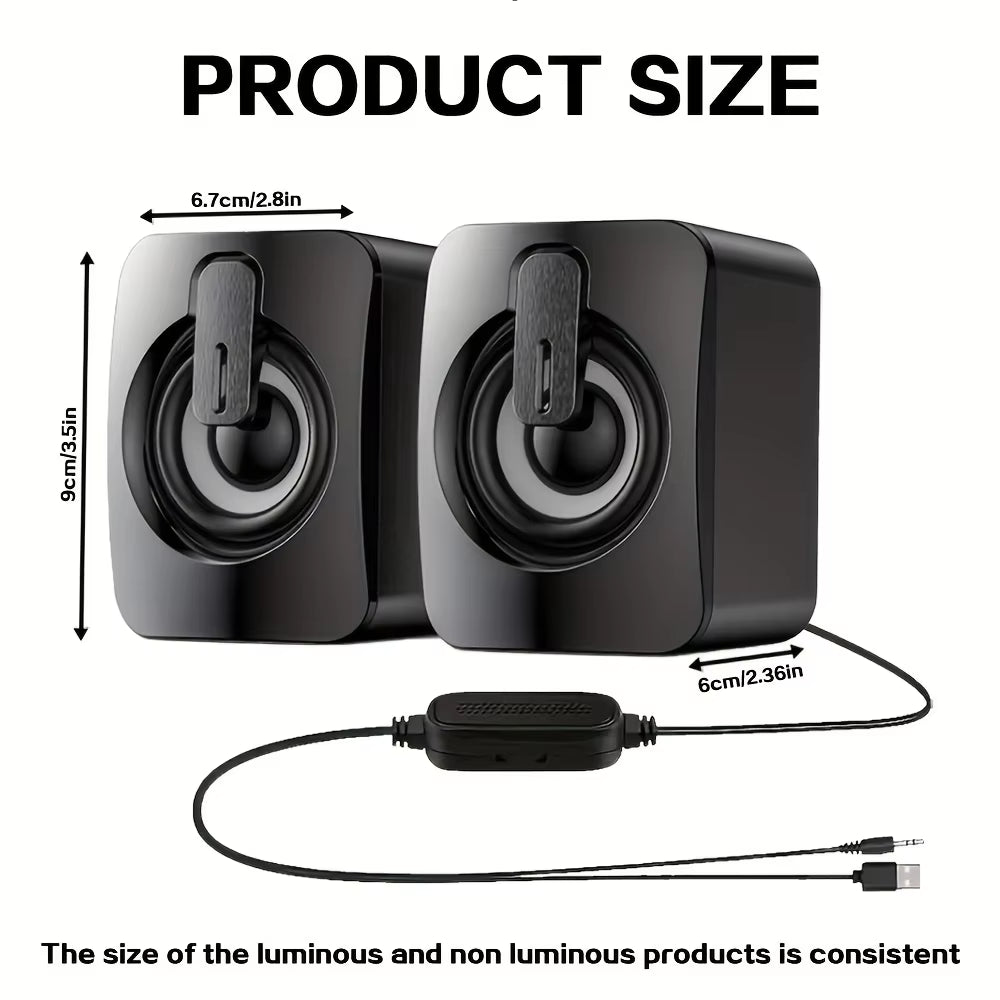 Computer Speakers PC Sound Box HIFI Stereo Microphone USB Wired Caixa De Som with LED Light for Desktop Computer