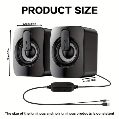 Computer Speakers PC Sound Box HIFI Stereo Microphone USB Wired Caixa De Som with LED Light for Desktop Computer