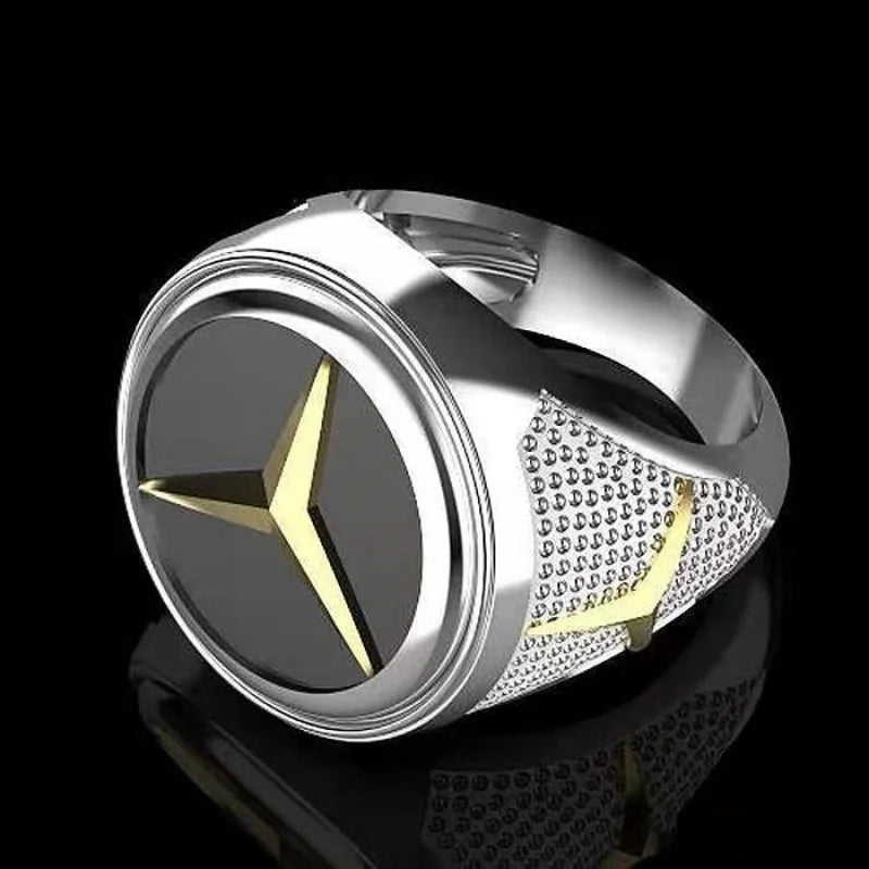 Creative Personality Logo Men'S Ring European and American Punk Style Punk Hip Hop Ring
