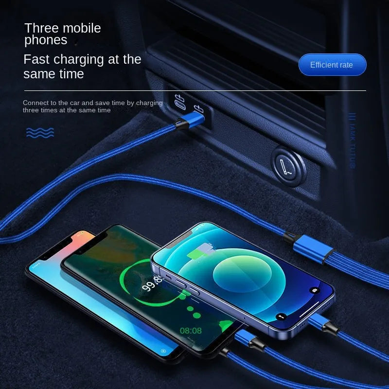 Type-C Three-In-One Charging Line PD One-Minute Three-Vehicle Fast Charging Line