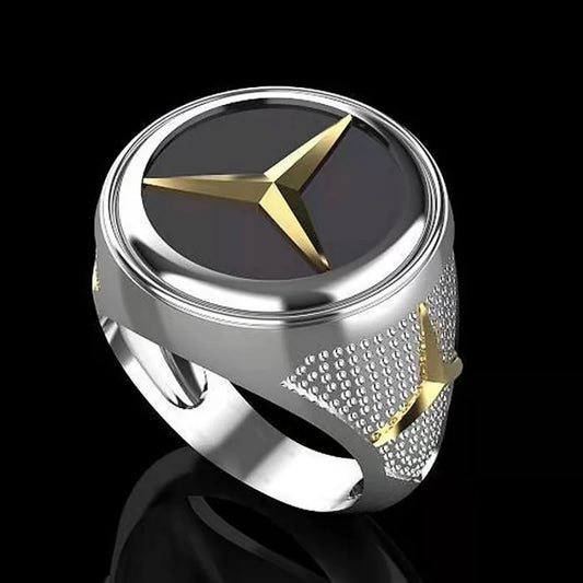 Creative Personality Logo Men'S Ring European and American Punk Style Punk Hip Hop Ring