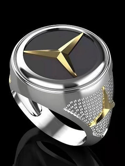Creative Personality Logo Men'S Ring European and American Punk Style Punk Hip Hop Ring