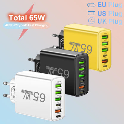 USB Charger 65W Mobile Phone Charger Fast Charging for Xiaomi Samsung Huawei P70 Travel Charger Adaptor for Iphone Quick Charger