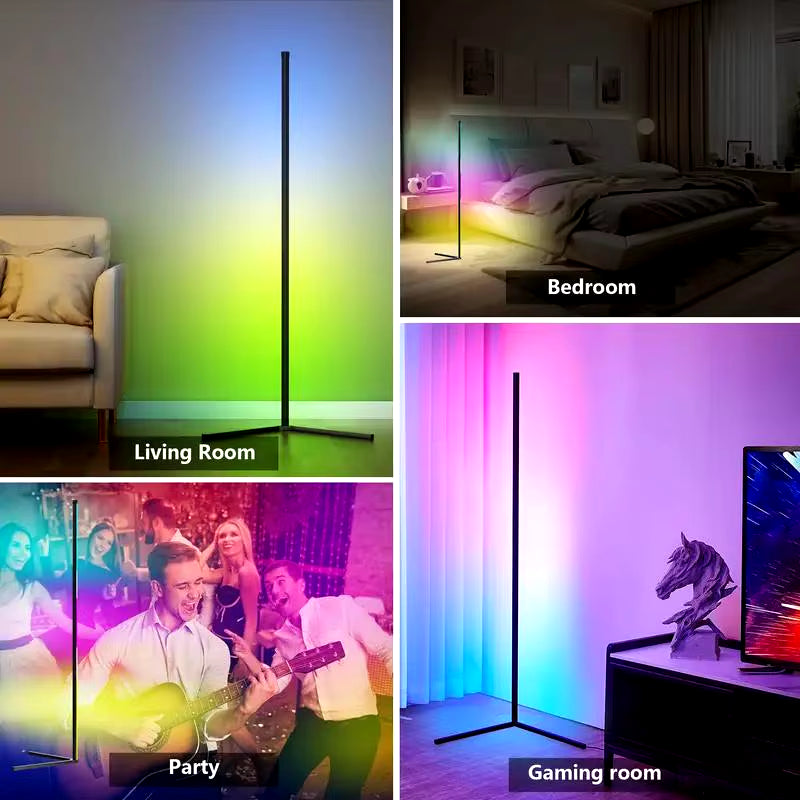 RGB Dream Color Floor Lamp with Music Sync Modern 16 Million Color Changing Standing Mood Light for Bedroom Living Room