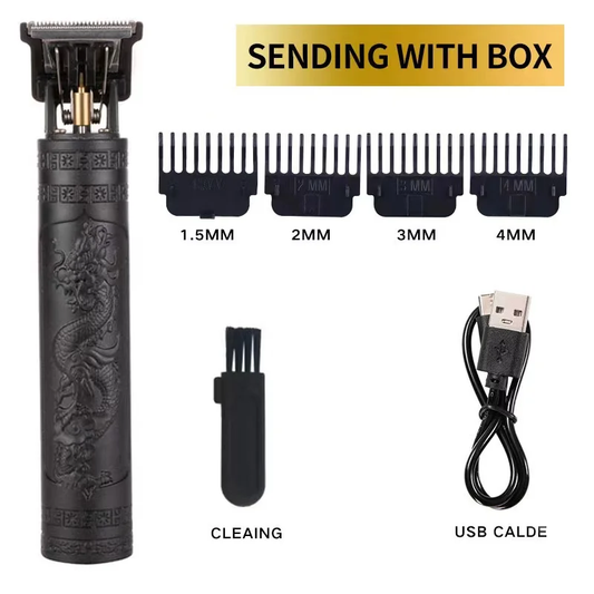 High-Power Electric Clippers Designed for Barbershops, Ideal for Shaving and Trimming with USB Charging.