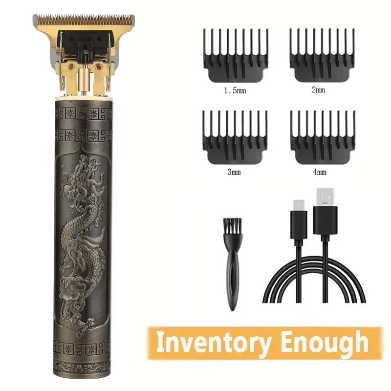 High-Power Electric Clippers Designed for Barbershops, Ideal for Shaving and Trimming with USB Charging.