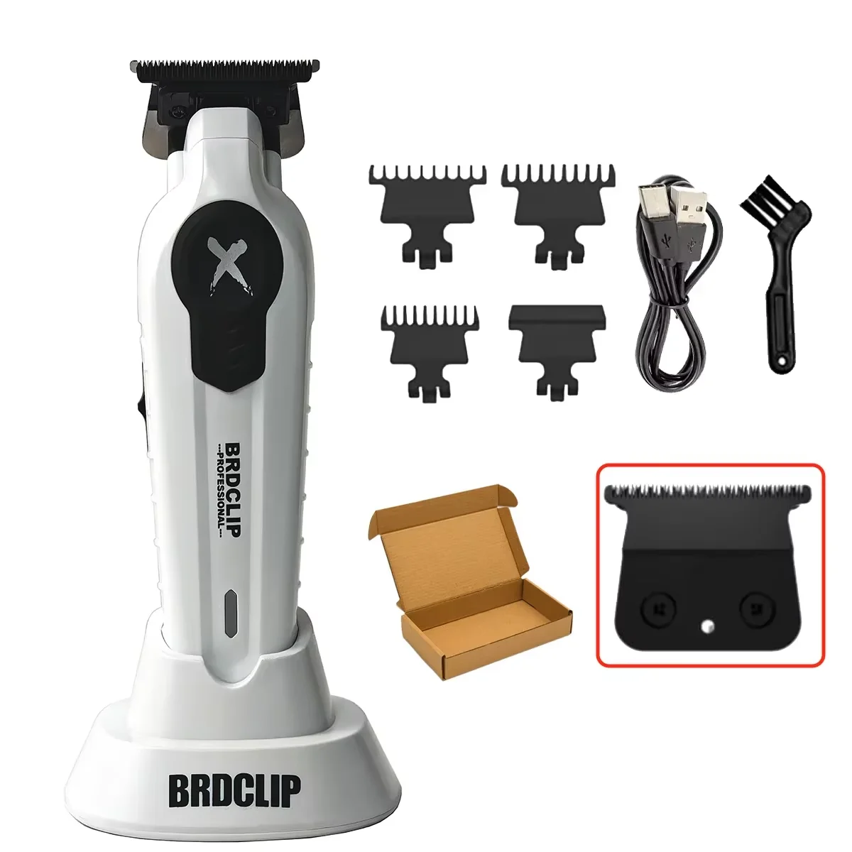 New 2025  FA1T Green Professional Hair Trimmer Barber Carving Gradient Finish Machine Electric Clipper with Charger Stand