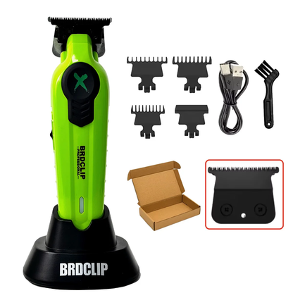 New 2025  FA1T Green Professional Hair Trimmer Barber Carving Gradient Finish Machine Electric Clipper with Charger Stand