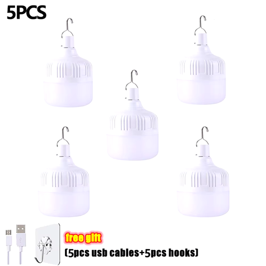 Portable Lanterns High Power USB Rechargeable LED Emergency Lights Hook Outdoor Camping Tents Lantern Lighting Flashlight Bulb