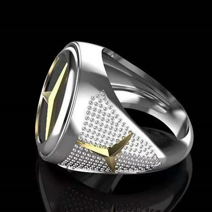 Creative Personality Logo Men'S Ring European and American Punk Style Punk Hip Hop Ring