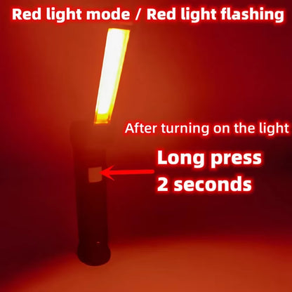 New Portable COB LED Flashlight USB Rechargeable Work Light Magnetic Lanterna Hanging Lamp with Built-In Battery Camping Torch