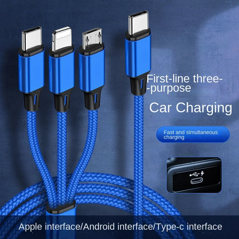 Type-C Three-In-One Charging Line PD One-Minute Three-Vehicle Fast Charging Line