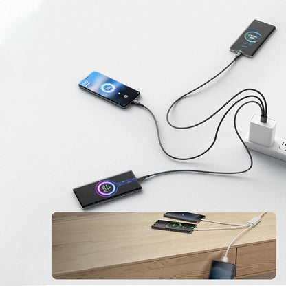 3 In1 USB to 3×Type - C Cable 100W 6A Fast Charge for Samsung S24 Xiaomi Huawei Android Phone Usb C High-Speed Data Transmission