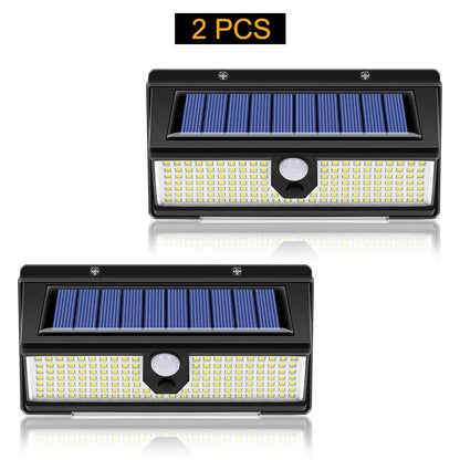 190Led Solar Led Light Outdoor Garden Decoration Wall Lamp with 4 Mode IP65 Waterproof Solar Motion Sensor Light for Yard Door